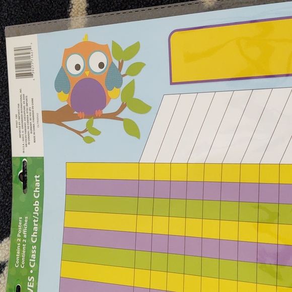 Teaching Tree - Owls Classroom Helper Chart - Set of 2 - NWT - Picture 7 of 8